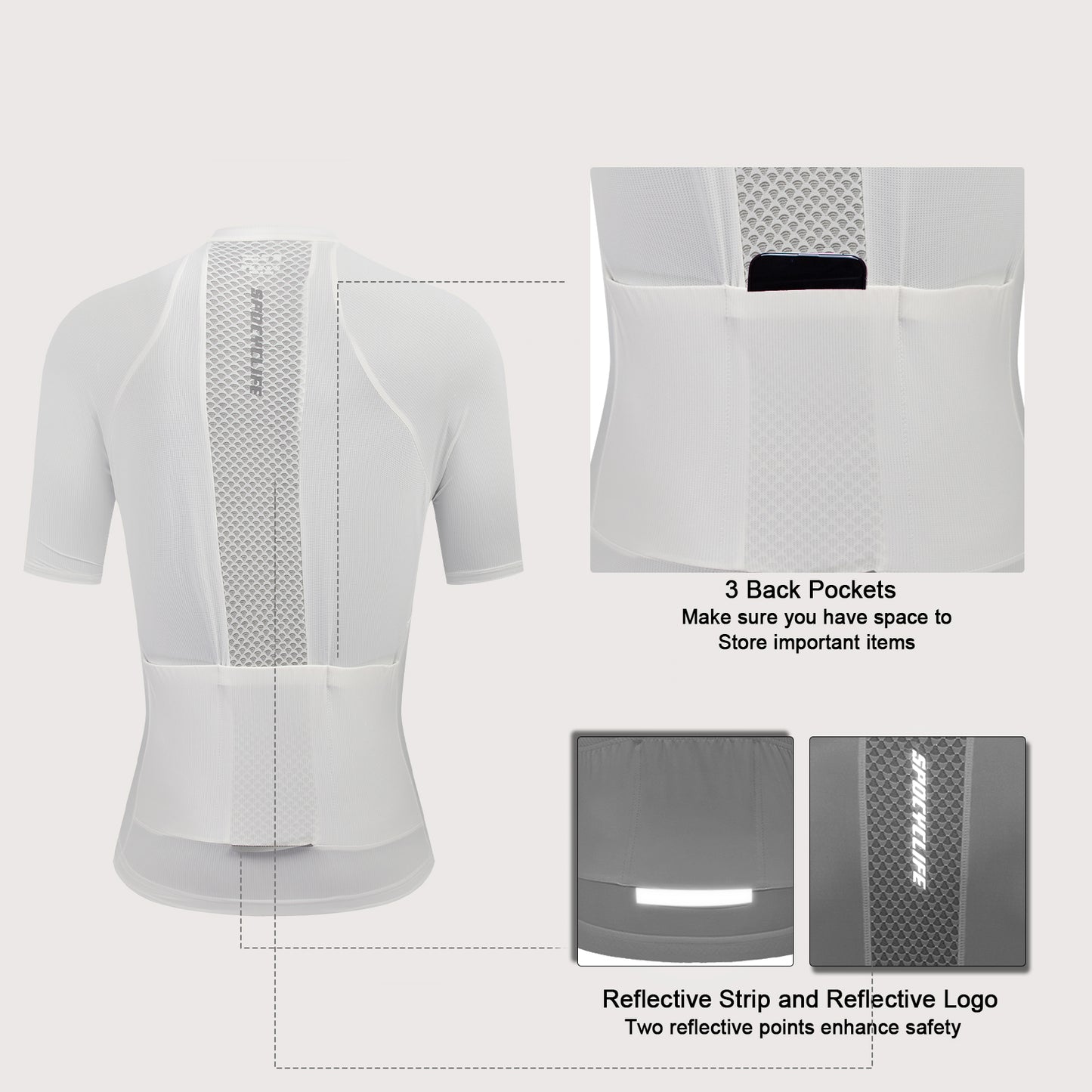 Women Cycling Jersey Quick Dry Breathable Bike Shirt White