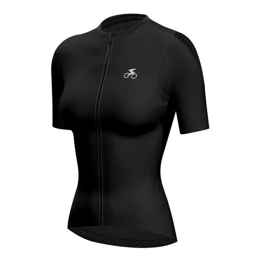 Women Cycling Jersey Quick Dry Breathable Short Sleeve Black
