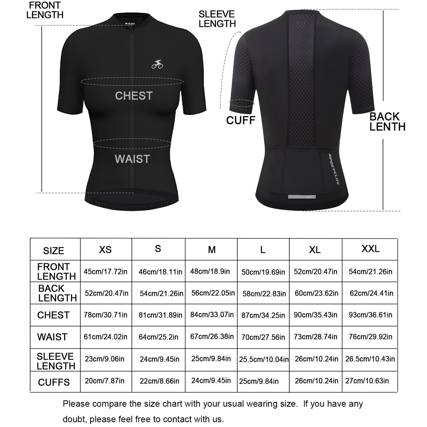Women Cycling Jersey Quick Dry Breathable Short Sleeve Black