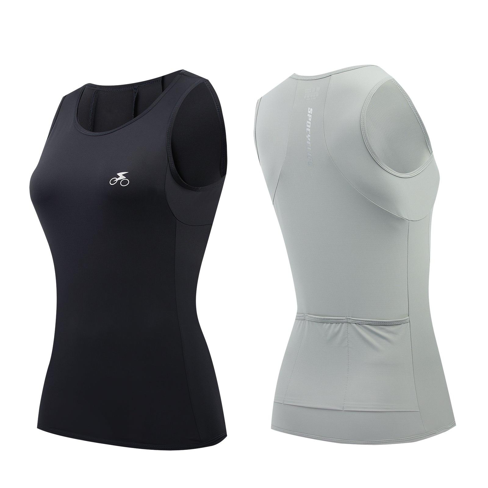 Women Sleeveless Cycling Jersey Quick Dry Breathable Cycling Vest Blackgray