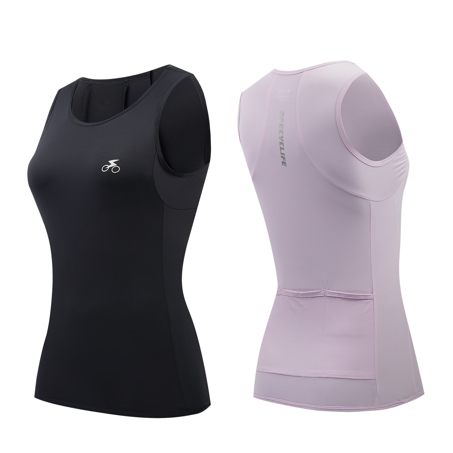 Women Sleeveless Cycling Jersey Quick Dry Breathable Cycling Vest BlackPurple