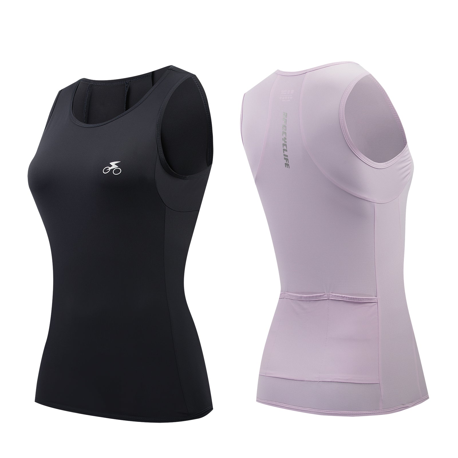 Women Sleeveless Cycling Jersey Quick Dry Breathable Cycling Vest BlackPurple