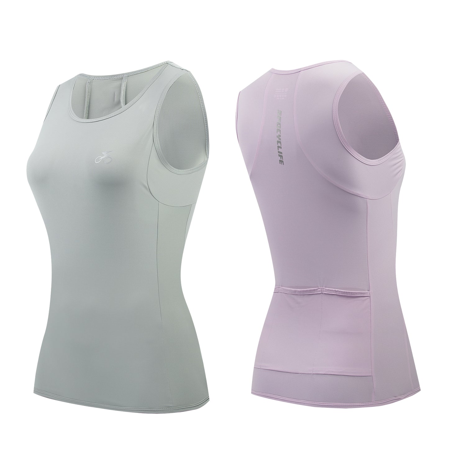Women Sleeveless Cycling Jersey Quick Dry Breathable Cycling Vest Graypurple